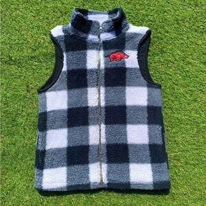 Victoria’s Secret PINK Razorback Gingham Sherpa Vest